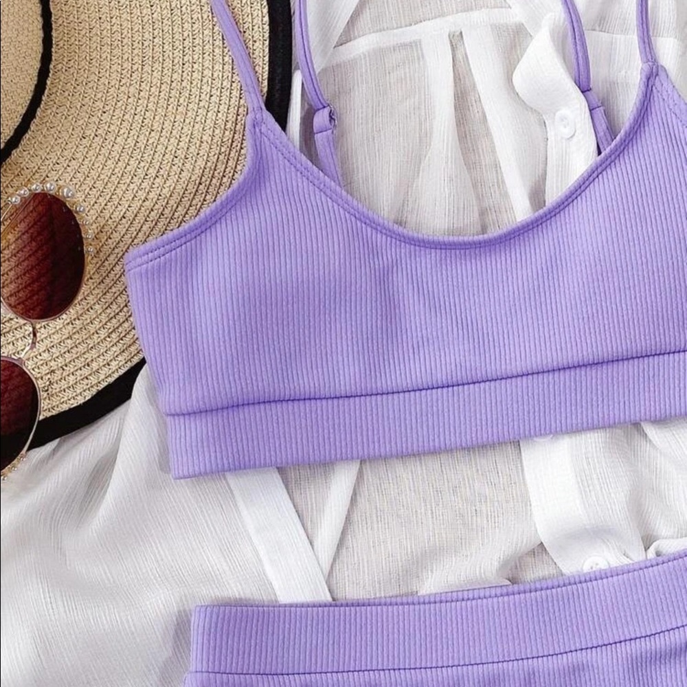 HIGH WAISTED RIBBED BIKINI SWIMSUIT - Picture 2 of 6